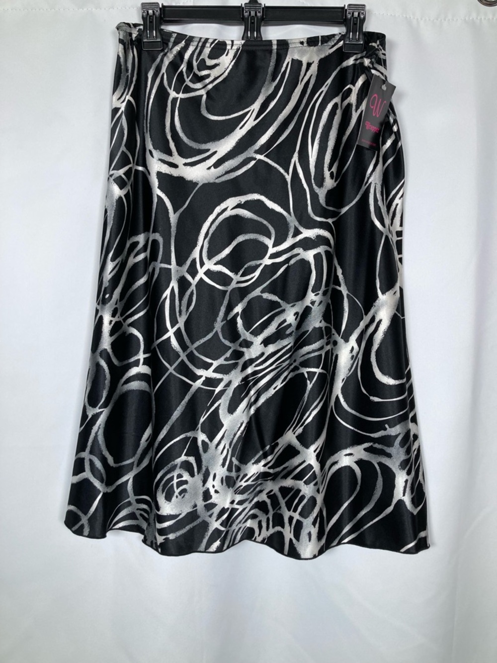 NWT Wrapper Vintage 90s Abstract Swirl Mesh Midi Skirt XL Modern L Whimsigoth